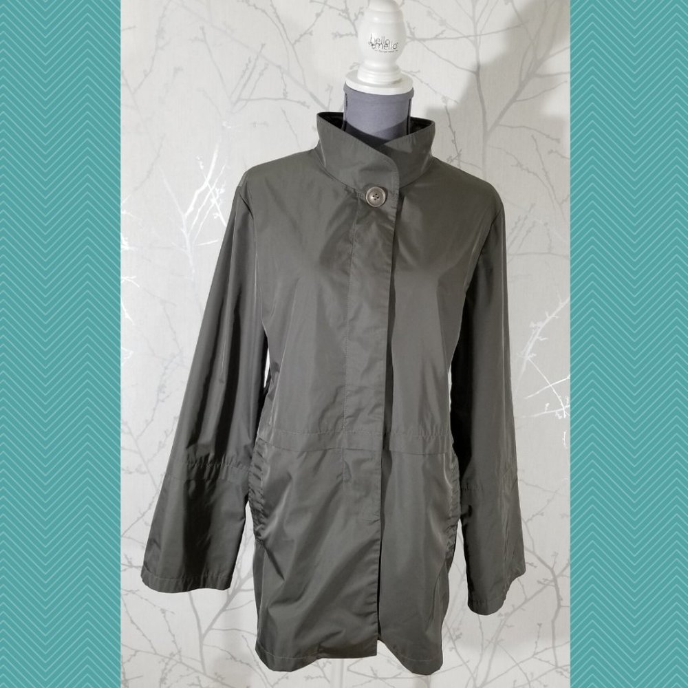 Cinzia Rocca Metallic Gray Button Front Coat - Picture 5 of 7